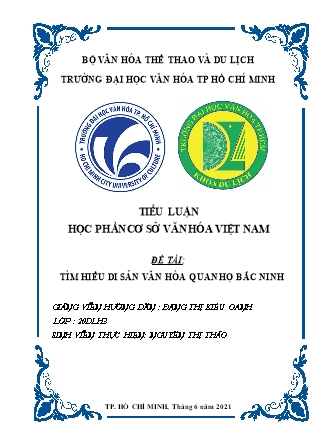 Tiểu luận môn Cơ sở văn hóa Việt Nam - Đề tài: Tìm hiểu di sản văn hóa quan họ Bắc Ninh
