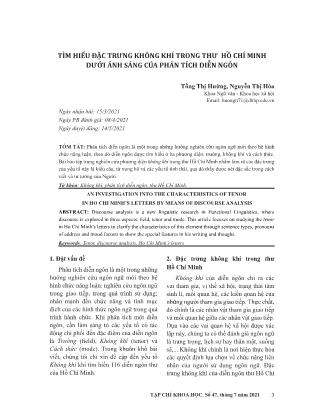 Tìm hiểu đặc trưng không khí trong thư Hồ Chí Minh dưới ánh sáng của phân tích diễn ngôn