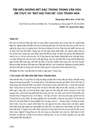 Tìm hiểu những nét đặc trưng trong văn hóa ẩm thực và “bát đại thái hệ” của Trung Hoa