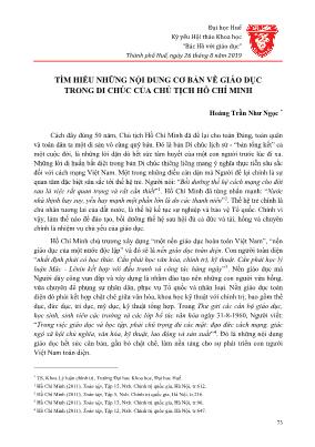 Tìm hiểu những nội dung cơ bản về giáo dục trong di chúc của chủ tịch Hồ Chí Minh