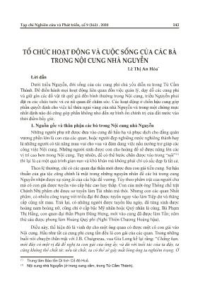 Tổ chức hoạt động và cuộc sống của các bà trong nội cung nhà Nguyễn