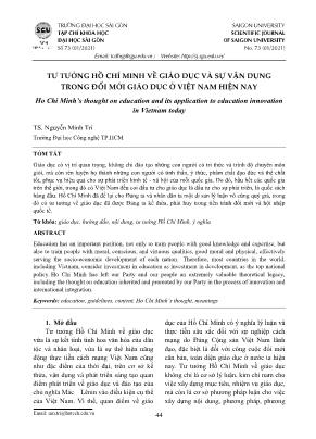 Tư tưởng Hồ Chí Minh về giáo dục và sự vận dụng trong đổi mới giáo dục ở Việt Nam hiện nay