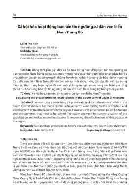 Xã hội hóa hoạt động bảo tồn tín ngưỡng cư dân ven biển Nam Trung Bộ
