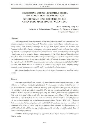 Xây dựng mô hình tối ưu để dự báo chiến lược maketing tại ngân hàng