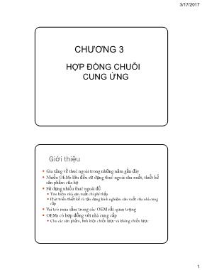 Bài giảng Chuỗi cung ứng và mạng sản xuất - Chương 3: Hợp đồng chuỗi cung ứng - Nguyễn Thị Xuân Hòa