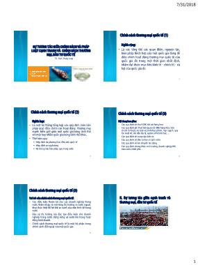 Bài giảng Pháp luật cạnh tranh - Bài 2: Sự tương tác giữa chính sách và pháp luật cạnh tranh và chính sách thương mại, đầu tư quốc tế - Trần Thăng Long