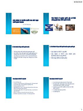 Bài giảng Pháp luật cạnh tranh - Bài 3: Các hành vi xuyên quốc gia gây hạn chế cạnh tranh - Trần Thăng Long