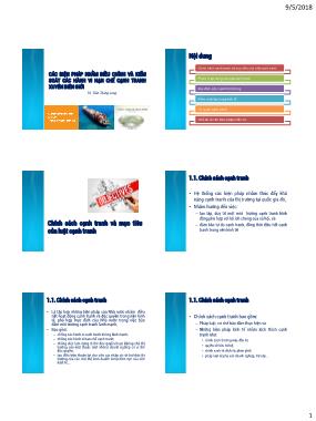 Bài giảng Pháp luật cạnh tranh - Bài 4: Các biện pháp nhằm điều chỉnh và kiểm soát các hành vi hạn chế cạnh tranh xuyên biên giới - Trần Thăng Long