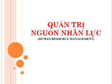 Bài giảng Quản trị nguồn nhân lực - Vũ Mạnh Cường