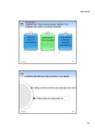 Bài giảng Thống kê kinh doanh - Chương 5: Thống kê tình hình hoạt động tài chính của đơn vị kinh doanh