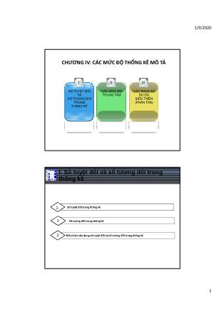 Bài giảng Thống kê trong kinh tế và kinh doanh - Chương 4: Các mức độ thống kê mô tả