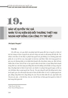 Bảo vệ quyền tác giả nhìn từ vụ kiện đòi bồi thường thiệt hại ngoài hợp đồng của công ty Trí Việt