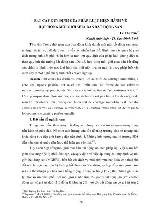 Bất cập quy định của pháp luật hiện hành về hợp đồng môi giới mua bán bất động sản