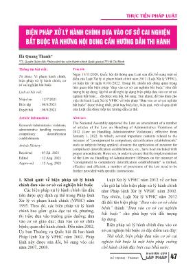 Biện pháp xử lý hành chính đưa vào cơ sở cai nghiện bắt buộc và những nội dung cần hướng dẫn thi hành