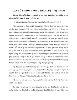 Căn cứ ly hôn trong pháp luật Việt Nam (Phần 2)