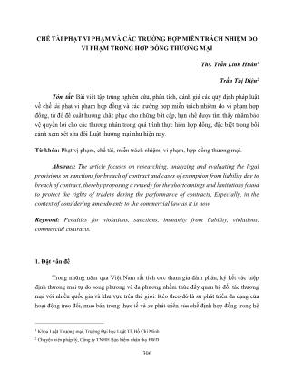 Chế tài phạt vi phạm và các trường hợp miễn trách nhiệm do vi phạm trong hợp đồng thương mại