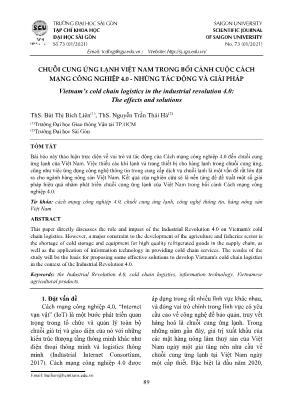 Chuỗi cung ứng lạnh Việt Nam trong bối cảnh cuộc cách mạng công nghiệp 4.0 - Những tác động và giải pháp