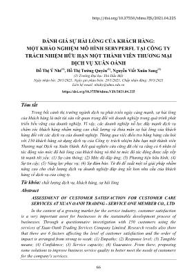 Đánh giá sự hài lòng của khách hàng: Một khảo nghiệm mô hình Servperfl tại công ty Trách nhiệm hữu hạn một thành viên thương mại dịch vụ Xuân Oánh