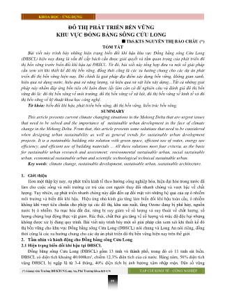 Đô thị phát triển bền vững khu vực đồng bằng sông Cửu Long