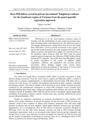 Does FDI inflow crowd in private investment? Empirical evidence for the Southeast region of Vietnam from the panel quantile regression approach