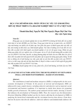 Dựa vào mô hình ISM – phân tích các yếu tố ảnh hưởng đến sự phát triển của doanh nghiệp nhỏ và vừa Việt Nam