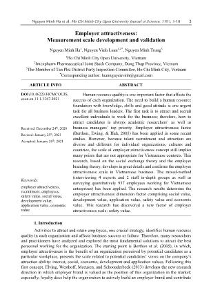 Employer attractiveness: Measurement scale development and validation