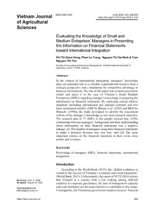 Evaluating the knowledge of small and medium enteprises’ managers in presenting the information on financial statements toward international integration