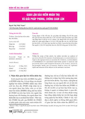 Gian lận bảo hiểm nhân thọ và giải pháp phòng, chống gian lận