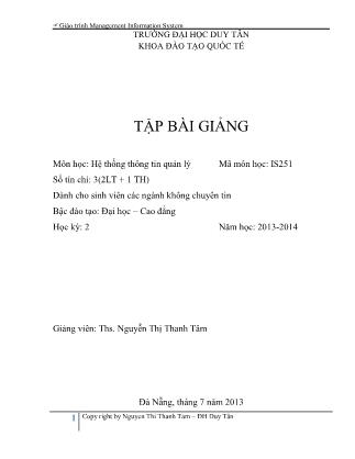 Giáo trình Hệ thống quản lý