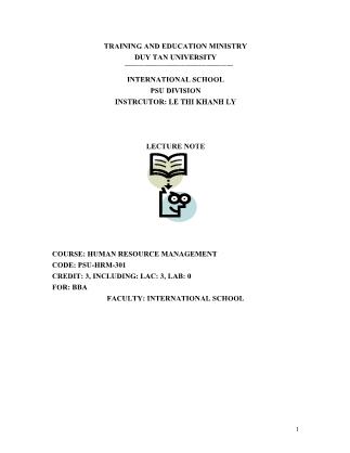 Giáo trình Human resource management