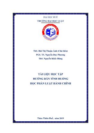 Giáo trình Hướng dẫn tình huống học phần Luật hành chính