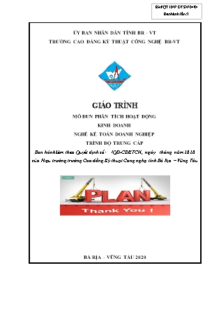 Giáo trình Kế toán doanh nghiệp - Môđun: Phân tích hoạt động kinh doanh