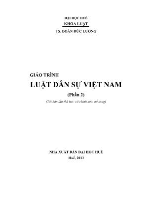 Giáo trình Luật dân sự Việt Nam (Phần 1)