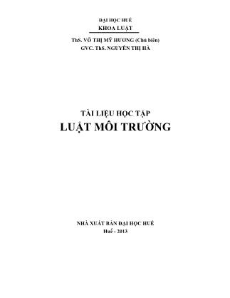 Giáo trình Luật môi trường (Phần 1)