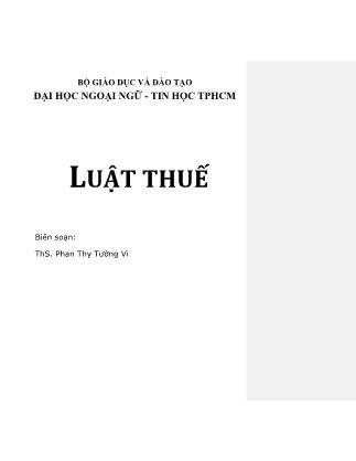 Giáo trình Luật thuế