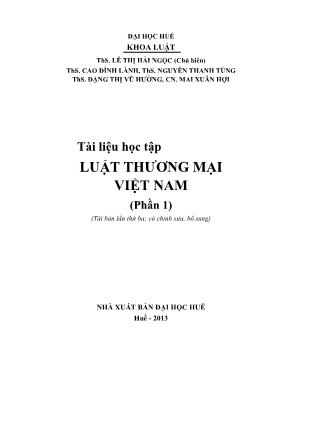 Giáo trình Luật thương mại Việt Nam (Phần 1)