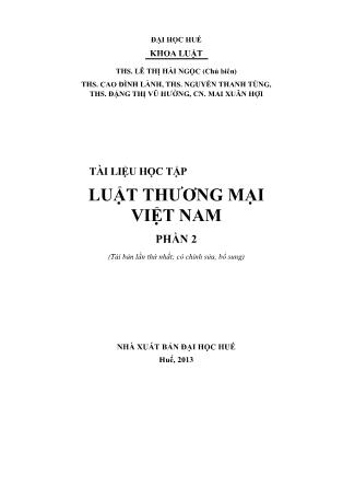 Giáo trình Luật thương mại Việt Nam (Phần 3)