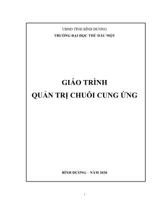 Giáo trình môn Quản trị chuỗi cung ứng (Phần 1)