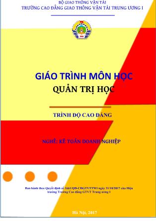 Giáo trình môn Quản trị học (Phần 1)