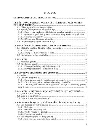 Giáo trình môn Quản trị học