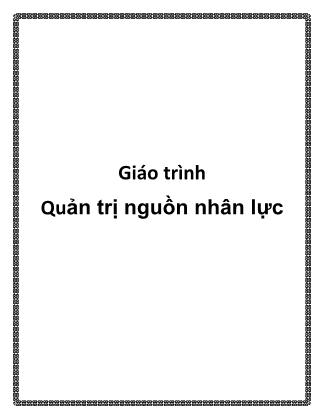 Giáo trình môn Quản trị nguồn nhân lực