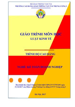 Giáo trình nghề Kế toán doanh nghiệp - Luật kinh tế