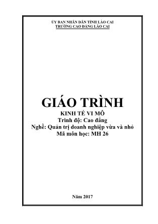 Giáo trình nghề Quản trị doanh nghiệp vừa và nhỏ - Kinh tế vi mô