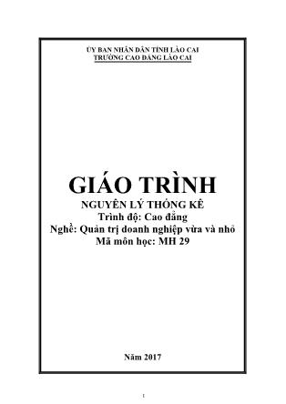 Giáo trình nghề Quản trị doanh nghiệp vừa và nhỏ - Nguyên lý thống kê
