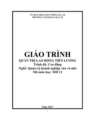 Giáo trình nghề Quản trị doanh nghiệp vừa và nhỏ - Quản trị lao động tiền lương