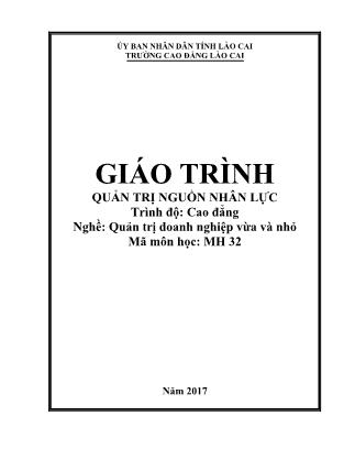 Giáo trình nghề Quản trị doanh nghiệp vừa và nhỏ - Quản trị nguồn nhân lực