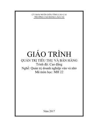 Giáo trình nghề Quản trị doanh nghiệp vừa và nhỏ - Quản trị tiêu thụ và bán hàng
