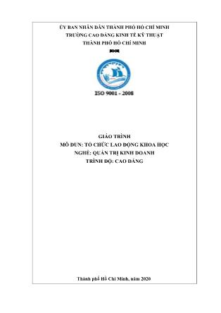 Giáo trình nghề Quản trị kinh doanh - Môđun: Tổ chức lao động khoa học