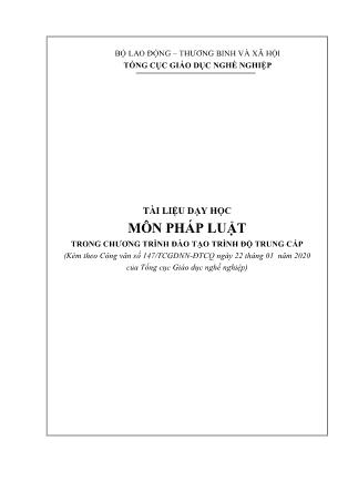 Giáo trình Pháp luật - Trình độ: Trung cấp