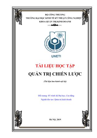 Giáo trình Quản trị chiến lược (Phần 1) - Trường Đại học Kinh tế Kỹ thuật công nghiệp